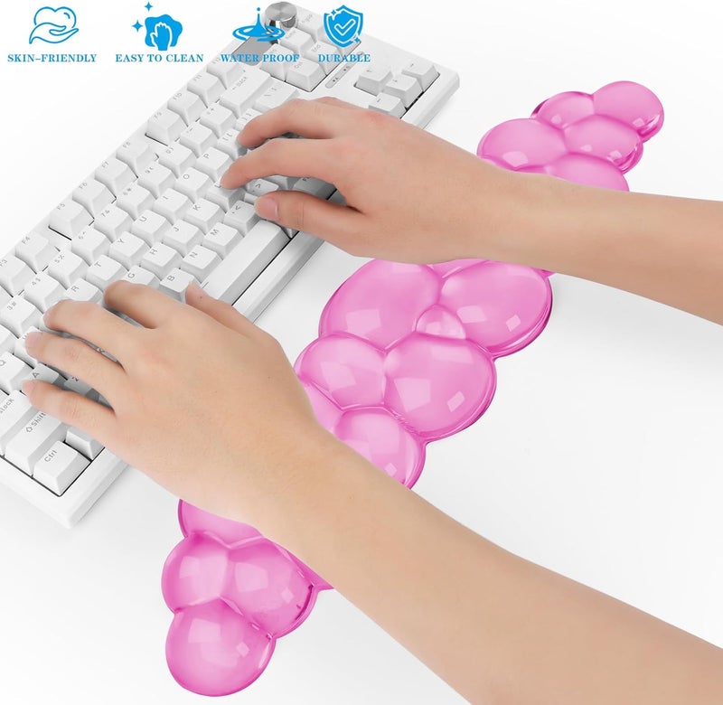 KEPUTAIER Gel Cloud Keyboard Wrist Rest, Cute Wrist Support and Arm Support Keyboard Rest for Keyboard Typing Pain Relief，Suitable for Office/Computer/Laptop/Gaming（Keyboard Wrist Rest Pink） - Image 5